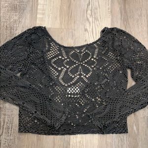 see through grey top